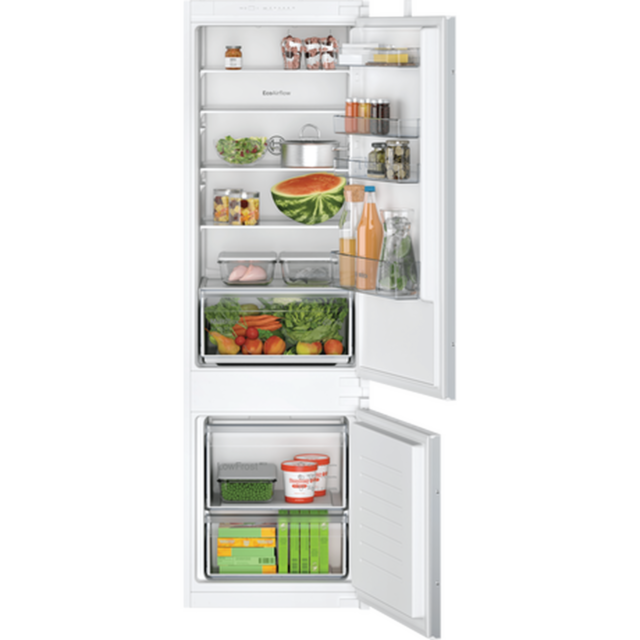 Bosch KIV87NSE0G 54.1cm 70/30 Built In Fridge Freezer - White