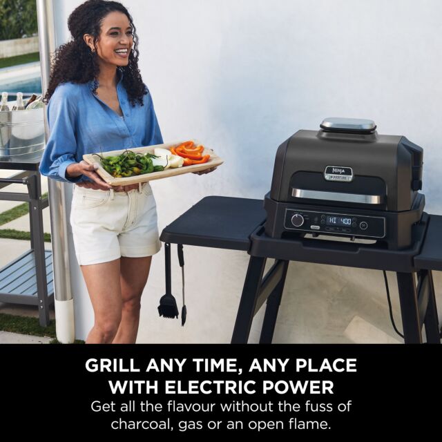 Ninja OG850UKKIT Pro XL Electric BBQ Grill & Smoker with Cover - Black