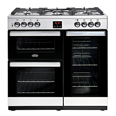 Belling 444411724  X90G 90cm Gas Rangecooker with Double Oven and Gas Hob - Stainless Steel