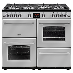 Belling 444411736  X110G 100cm Gas Rangecooker with Double Oven and Gas Hob - Silver