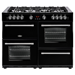 Belling 444411738  X110G 110cm Gas Rangecooker with Double Oven and Gas Hob - Black