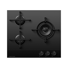 Fisher & Paykel 60cm Gas Hob - Black Glass