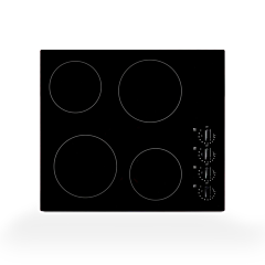 Montpellier MCH59CK 59cm Ceramic Hob - Black Glass