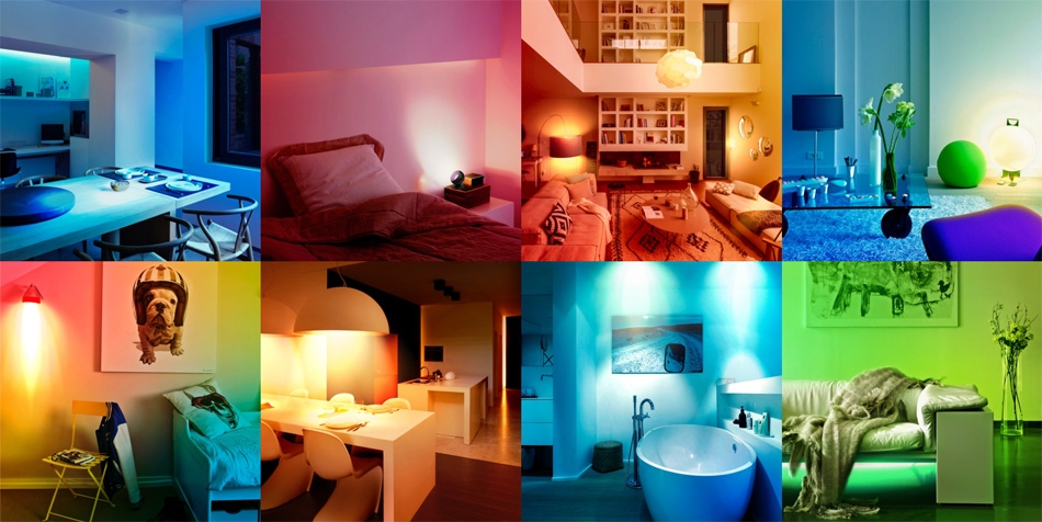 Different rooms can be lit in different colours with Wiz lighting.